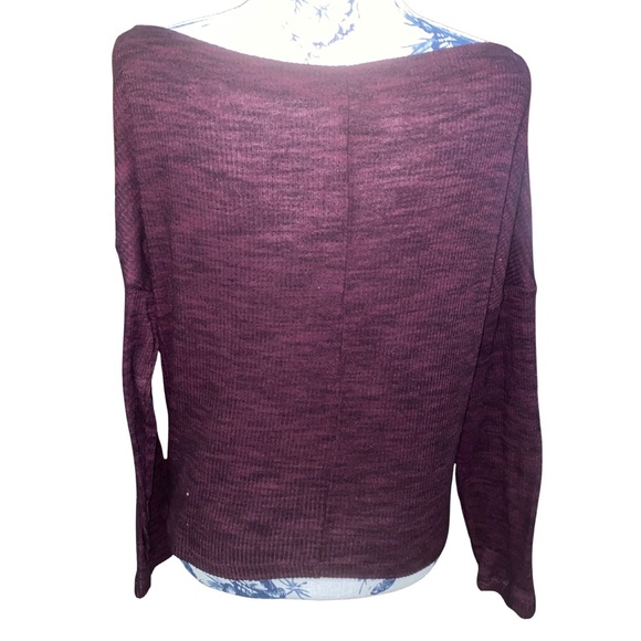 Express One Eleven Long Sleeve Tee – Heathered Burgundy & Black – M - Picture 3 of 6